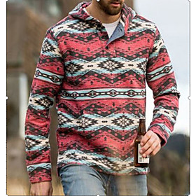 Men's Pullover Hoodie Sweatshirt Graphic Front Pocket Hooded Daily 3D Print Casual Hoodies Sweatshirts  Long Sleeve Loose Red