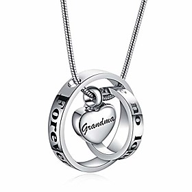heart pendant necklace ash holder circle rings urns jewelry silver  funeral keepsake forever in my heart for human dog cat pet ashes stainless steel
