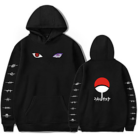 Inspiré par Naruto Cosplay Akatsuki Uchiha Itachi Sweat à capuche Anime 100 % Polyester Imprimer Imprimé Harajuku Art graphique Sweat à capuche Pour Homme / Fe