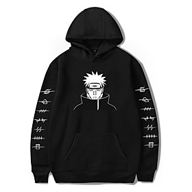 Inspiré par Naruto Cosplay Akatsuki Douleur Sweat à capuche Anime Mélangé polyester / coton Imprimer Imprimé Harajuku Art graphique Sweat à capuche Pour Homme