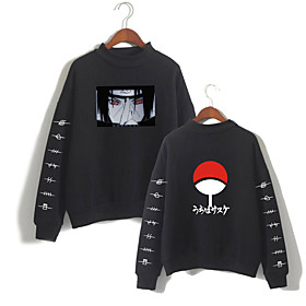 Inspiré par Naruto Cosplay Akatsuki Uchiha Itachi Sweat à capuche Anime Mélangé polyester / coton Imprimé Imprimé Harajuku Art graphique Sweat à capuche Pour F