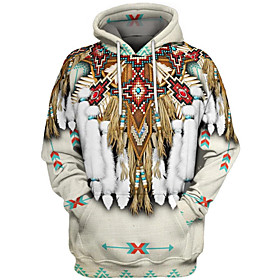 Inspired by American Indian American Indian Cosplay Costume Hoodie Terylene 3D Printing Harajuku Graphic Hoodie For Women's / Men's