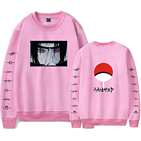 Inspiré par Naruto Cosplay Akatsuki Uchiha Itachi Sweat à capuche Mélangé polyester / coton Imprimer Imprimé Sweat à capuche Pour Homme / Femme