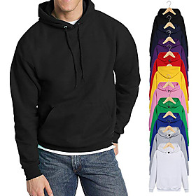 Homme Sweat à capuche Sweat Cordon Poche Toison Couleur unie Sport Athloisir Sweat à capuche Sommet Manches Longues Respirable Doux énorme Confortable Usage qu