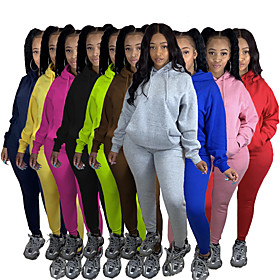 Women's 2 Piece Tracksuit Sweatsuit Street Athleisure 2pcs Winter Long Sleeve Elastane Thermal Warm Breathable Soft Fitness Gym Workout Running Jogging Trainin