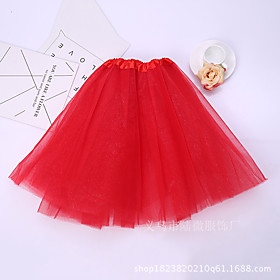 Kids Girls' Skirt Solid Colored Ruched Cute White Red Blushing Pink