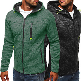 Men's Long Sleeve Running Track Jacket Full Zip Outerwear Coat Top Athletic Athleisure Winter Thermal Warm Quick Dry Breathable Fitness Gym Workout Running Jog
