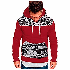 ymout men's xmas sweatshirt casual hoodies holiday pullover blouse tops(red,2xl)