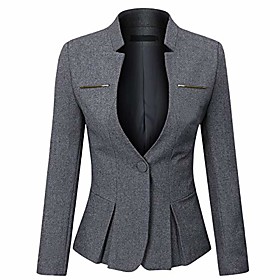women's formal business work 1 button office blazer jacket suit