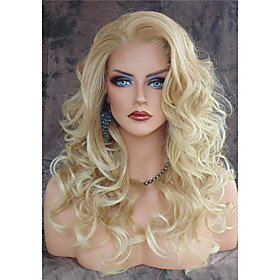(non-Lace) Synthetic Wig Body Wave Body Wig Blonde Long Blonde Synthetic Hair Women's Heat Resistant Natural Hairline Side Part Blonde