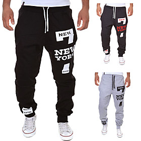 Men's Sweatpants Jogger Pants Drawstring Cotton Letter Printed Sport Athleisure Pants / Trousers Bottoms Breathable Soft Comfortable Running Everyday Use Exerc