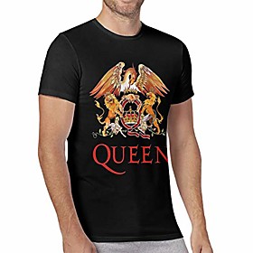 men's queen band logo t-shirt black short sleeve (x-large, men queen)