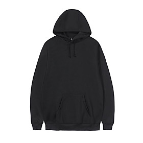 Sweat à capuche épais noir uni Sweat à capuche blanc unisexe Homme (L / Large Hoody)