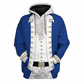 mens la figure historique à capuche sweat-shirts de cosplay imprimés en 3D (alexander hamilton, s)