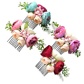 1pcs Kids Girls' Sweet Floral Floral Style Hair Accessories Purple / Red / Blushing Pink