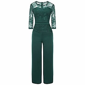 jumpsuits for women elegant romper pajamas bodycon mini skirt party casual lace (l2, green)