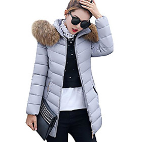 winter down jacket for women hooded parka puffer jacket grey m