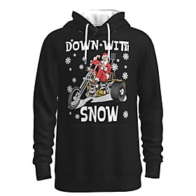 Men's Pullover Hoodie Sweatshirt Graphic 3D Ugly Christmas Front Pocket Hooded Christmas Daily 3D Print 3D Print Christmas Hoodies Sweatshirts  Long Sleeve Bla