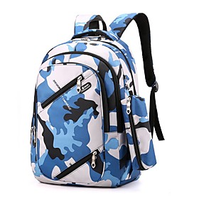 Kids Nylon Special Material School Bag Commuter Backpack Large Capacity Lightweight Pattern / Print Zipper Geometric Pattern Geometric Sports  Outdoor Daily Bl