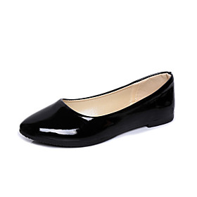 Women's Flats Flat Heel Pointed Toe Basic Classic Daily Patent Leather Solid Colored White Black Purple