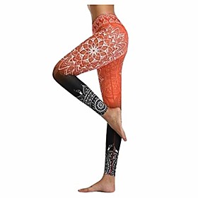 floral printed yoga pants for women colorful sports leggings full length fitness sports tights interlink leggings by jmetrie orange