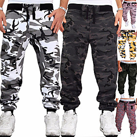Men's Sweatpants Joggers Jogger Pants Street Bottoms Cotton Winter Fitness Gym Workout Running Training Exercise Breathable Soft Sweat wicking Sport White Yell