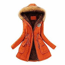sunyastor womens warm long coat,winter fur collar hooded jacket slim winter parka outwear coats with pockets