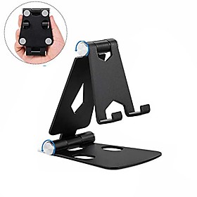 Adjustable Cellphone Stand, Aluminum Desktop Phone Holder with Anti-Slip Base and Convenient Charging Port for iPhone 11 Xs XR X 8 SE 2020, All Android Smartph