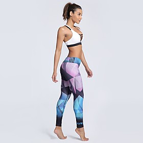 Women's Casual Yoga Comfort Daily Gym Leggings Pants Print Multi Color Patterned Ankle-Length Print Blushing Pink
