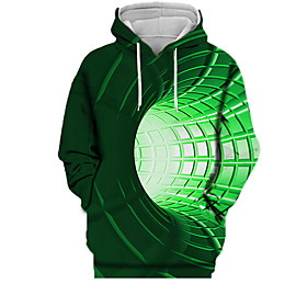 Women's Pullover Hoodie Sweatshirt 3D Print Daily Sports 3D Print 3D Print Active Hoodies Sweatshirts  Green