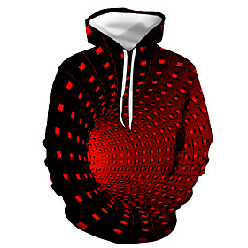 Homme Grande Taille Sweat à capuche Bloc de couleur Géométrique 3D Capuche du quotidien Vacances 3D effet Vêtement de rue Halloween Pulls Capuche Pulls molleto