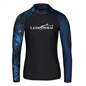LCDRMSY Men's Rash Guard Sun Shirt Swim Shirt SPF50 UV Sun Protection Ultraviolet Resistant Micro-elastic Long Sleeve Swimming Diving Surfing Snorkeling Painti
