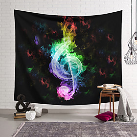 Wall Tapestry Art Decor Blanket Curtain Hanging Home Bedroom Living Room Decoration Polyester Fiber Color Flame Music Note Lanting Design