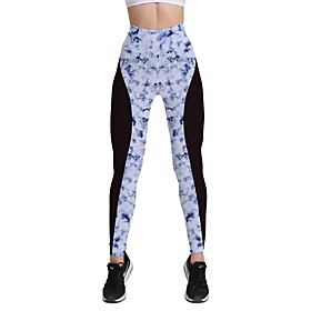 Women's Basic Casual Comfort Daily Gym Leggings Pants Print Ankle-Length Print Blue