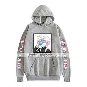 hunter x hunter sweat à capuche hommes, femmes killua gon kurapika pull sweatshirt chasseur x chasseur protège-bouche unisexe bouche et nez garde anime sweat à