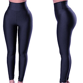 Women's High Waist Yoga Pants Tights Leggings Tummy Control Butt Lift Breathable Solid Color Black Red Blue Winter Sports Activewear Stretchy / Moisture Wickin