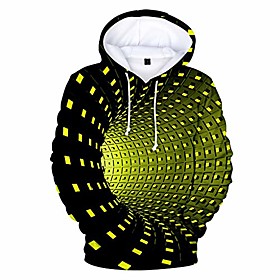 3d print hoodie men hoodie with swirl dots design, men pullover sweatshirt casual long sleeve tops pullover hoodie (yellow, l)