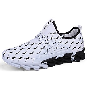 Men's Trainers Athletic Shoes Athletic Walking Shoes PU Breathable Non-slipping Wear Proof White Black Orange Fall