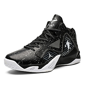 Men's Trainers Athletic Shoes Sporty Casual Athletic Running Shoes Basketball Shoes PU Breathable Non-slipping Wear Proof Black and White Purple Fall