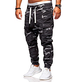 Men's Casual / Sporty Quick Dry Breathable Outdoor Sports Daily Sports Pants Chinos Pants Camouflage Full Length Pocket Camouflage Gray