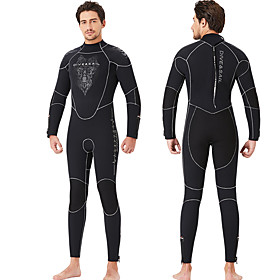 DiveSail Men's Full Wetsuit 5mm SCR Neoprene Diving Suit Thermal Warm Anatomic Design Quick Dry Stretchy Long Sleeve Back Zip - Swimming Diving Surfing Scuba S