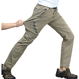 Men's Hiking Pants Trousers Summer Outdoor Waterproof Quick Dry Multi Pockets Lightweight Nylon Spandex Zipper Pocket Elastic Waist Pants / Trousers Bottoms Da