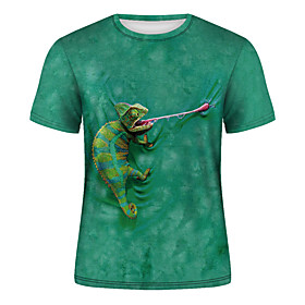 Men's T shirt Shirt 3D Print 3D Rivet Mesh Short Sleeve Casual Tops Green / Navy / Summer
