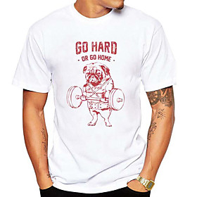 Men's Unisex T shirt Shirt Hot Stamping Animal Plus Size Print Short Sleeve Daily Tops 100% Cotton Basic Casual Round Neck White / Summer