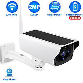 Y4P 2 mp Solar Camera 1080P HD Solar Powered Wireless WIFI IP Camera Outdoor Infrared Night Vision Waterproof Security Surveillance Camera Support 64 GB / Andr