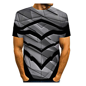 Men's T shirt 3D Print Cartoon 3D 3D Print Short Sleeve Daily Tops Casual Fashion Gray