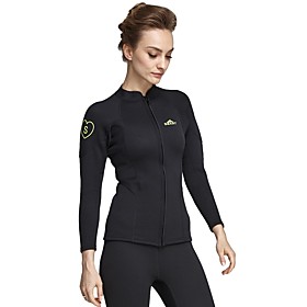 SBART Women's Wetsuit Top 2mm SCR Neoprene Top Thermal Warm Quick Dry Micro-elastic Long Sleeve Front Zip - Swimming Diving Surfing Scuba Autumn / Fall Winter