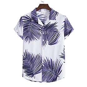 Men's Shirt 3D Print Graphic Prints Print Short Sleeve Vacation Tops White
