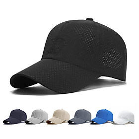 Men's Visor 1 PCS Outdoor Portable Sunscreen Breathable Quick Dry Hat Solid Color Polyester White Black Blue for Fishing Climbing Beach