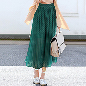 Women's Streetwear Chino Comfort Casual Weekend Wide Leg Pants Plain Ankle-Length Elastic Waist Black Green